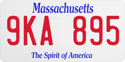 MA license plate 9KA895