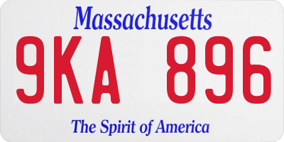 MA license plate 9KA896