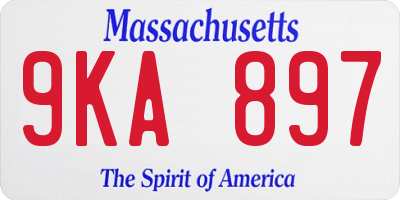 MA license plate 9KA897