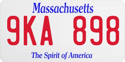 MA license plate 9KA898