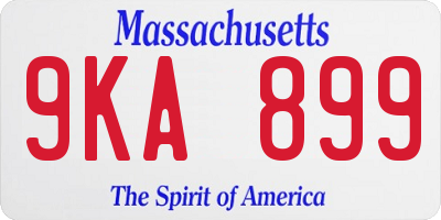 MA license plate 9KA899