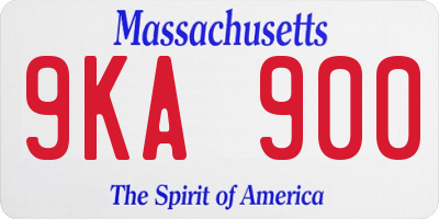 MA license plate 9KA900