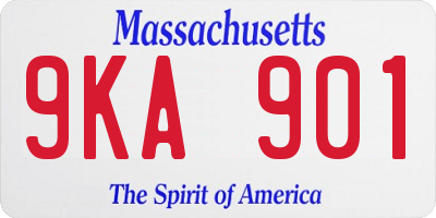 MA license plate 9KA901