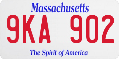 MA license plate 9KA902
