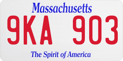 MA license plate 9KA903