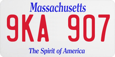MA license plate 9KA907