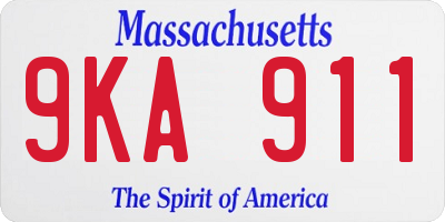 MA license plate 9KA911