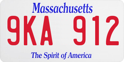 MA license plate 9KA912