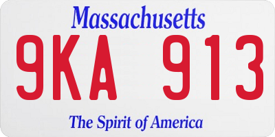 MA license plate 9KA913