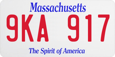 MA license plate 9KA917
