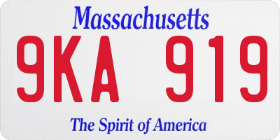 MA license plate 9KA919