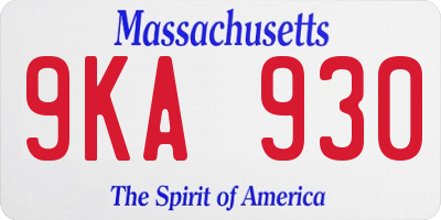 MA license plate 9KA930