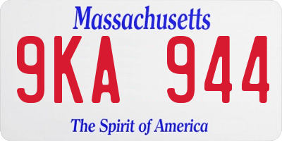 MA license plate 9KA944