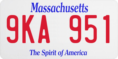 MA license plate 9KA951