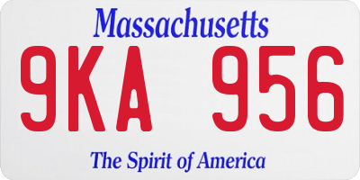 MA license plate 9KA956
