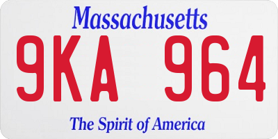MA license plate 9KA964