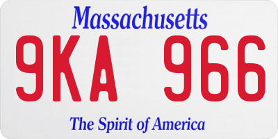 MA license plate 9KA966