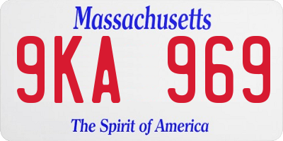 MA license plate 9KA969