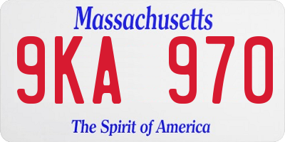 MA license plate 9KA970