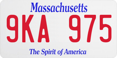 MA license plate 9KA975