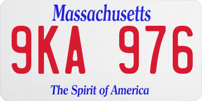 MA license plate 9KA976