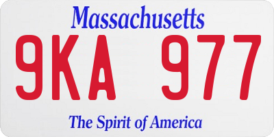 MA license plate 9KA977