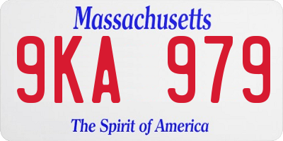MA license plate 9KA979