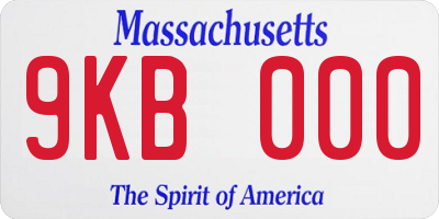MA license plate 9KB000