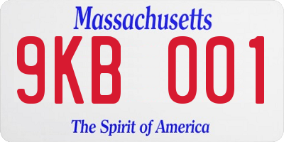 MA license plate 9KB001