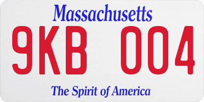 MA license plate 9KB004