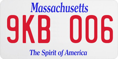 MA license plate 9KB006