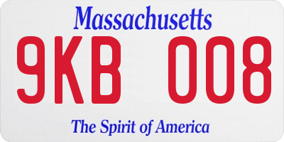 MA license plate 9KB008