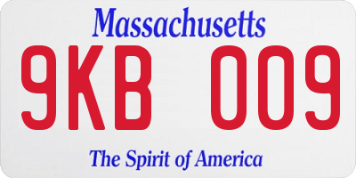 MA license plate 9KB009