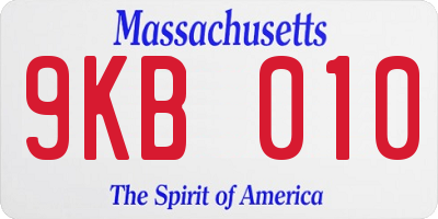 MA license plate 9KB010