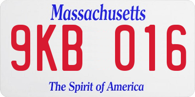 MA license plate 9KB016