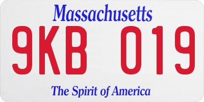 MA license plate 9KB019