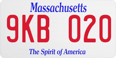 MA license plate 9KB020