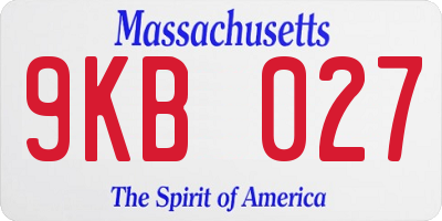 MA license plate 9KB027