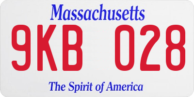 MA license plate 9KB028