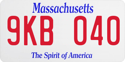 MA license plate 9KB040