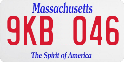 MA license plate 9KB046