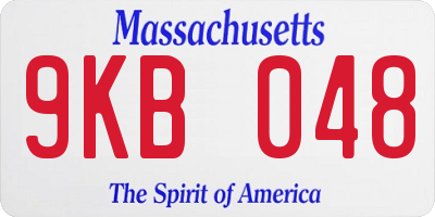 MA license plate 9KB048