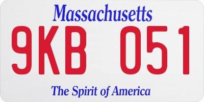 MA license plate 9KB051