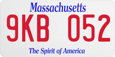 MA license plate 9KB052