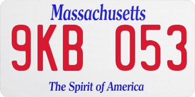 MA license plate 9KB053
