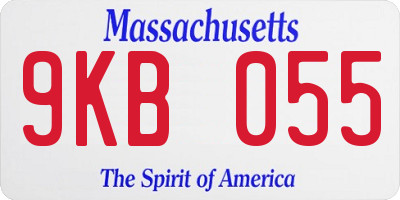 MA license plate 9KB055