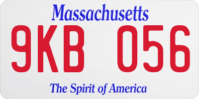 MA license plate 9KB056