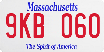 MA license plate 9KB060