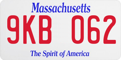 MA license plate 9KB062