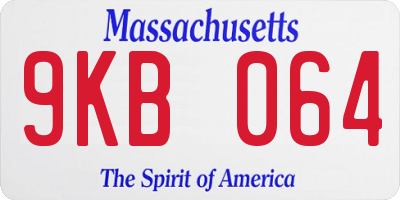 MA license plate 9KB064